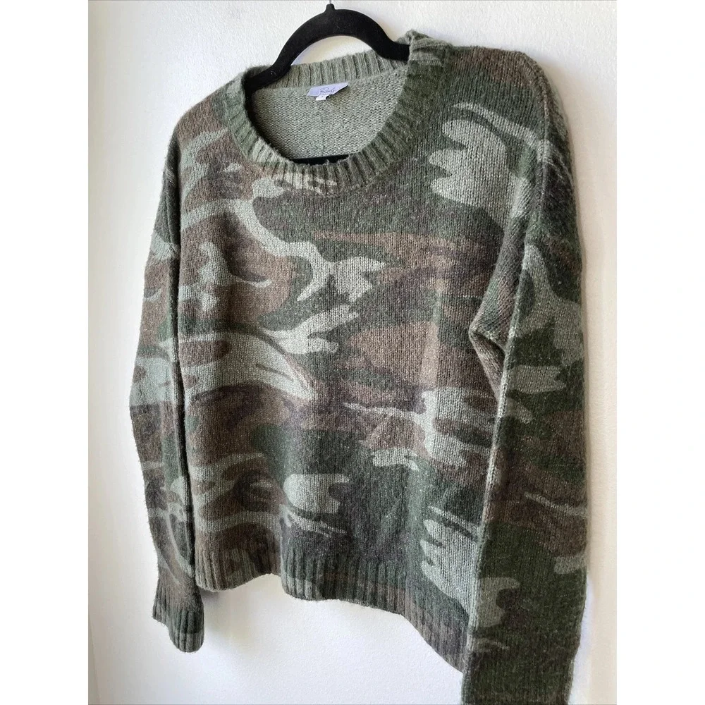 Rails Camo Sweater Womens Small Green Camouflage Knit Pullover Gorpcore Utility